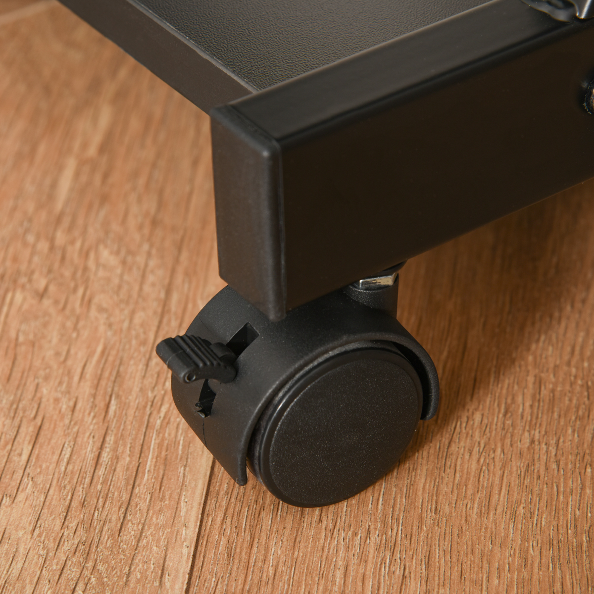 Movable Computer Desk with 4 Moving Wheels Sliding Keyboard Tray Black