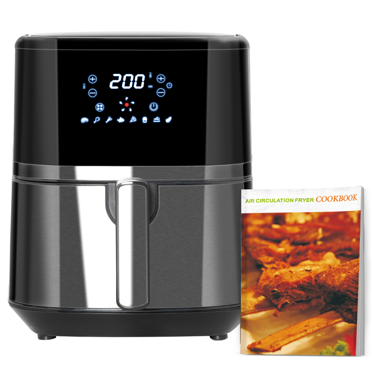 Air Fryer 4.5L 1500W with Digital Display Rapid Air Circulation Timer HOMCOM