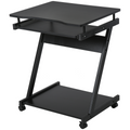 Movable Computer Desk with 4 Moving Wheels Sliding Keyboard Tray Black
